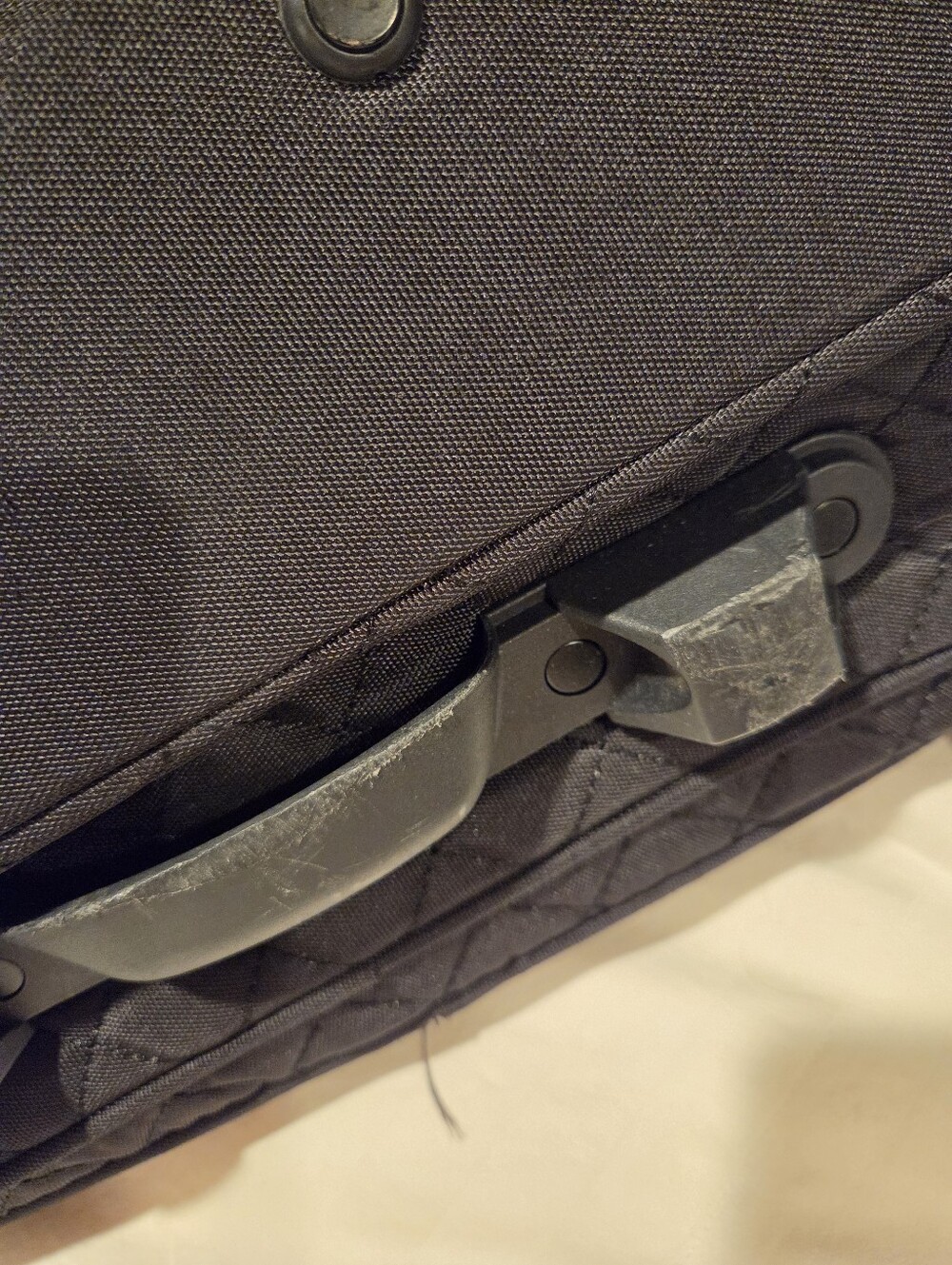 Quilted Black Travel Rolling Tote - Women's Carry-On. Very light use. - Picture 13 of 14